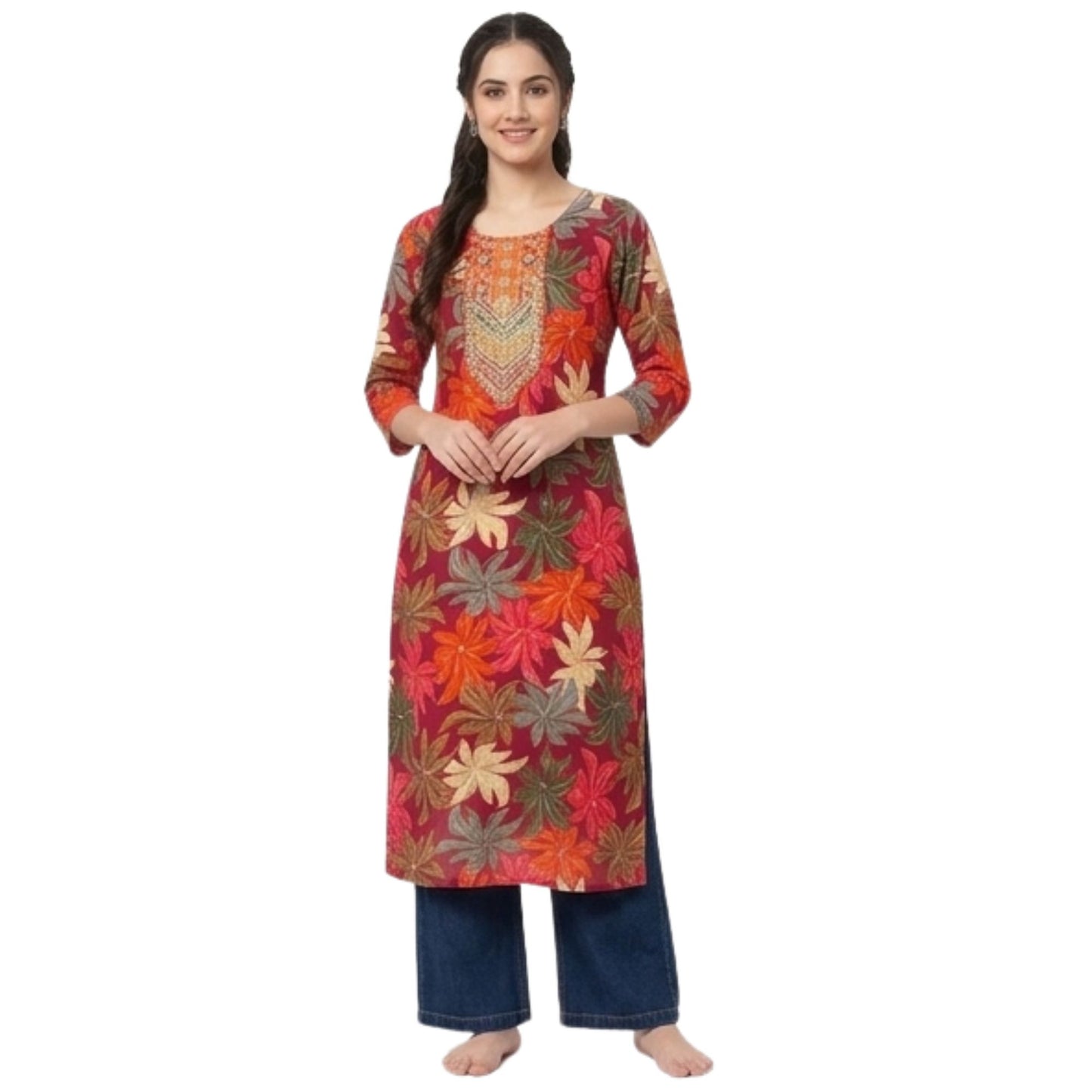 Autumn Bloom Printed Kurti