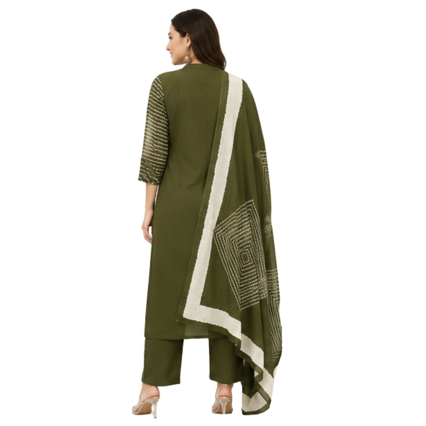 Olive Green Tie-Dye Shibori kurta Set