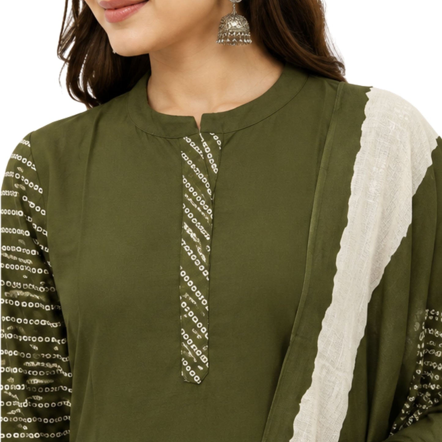 Olive Green Tie-Dye Shibori kurta Set
