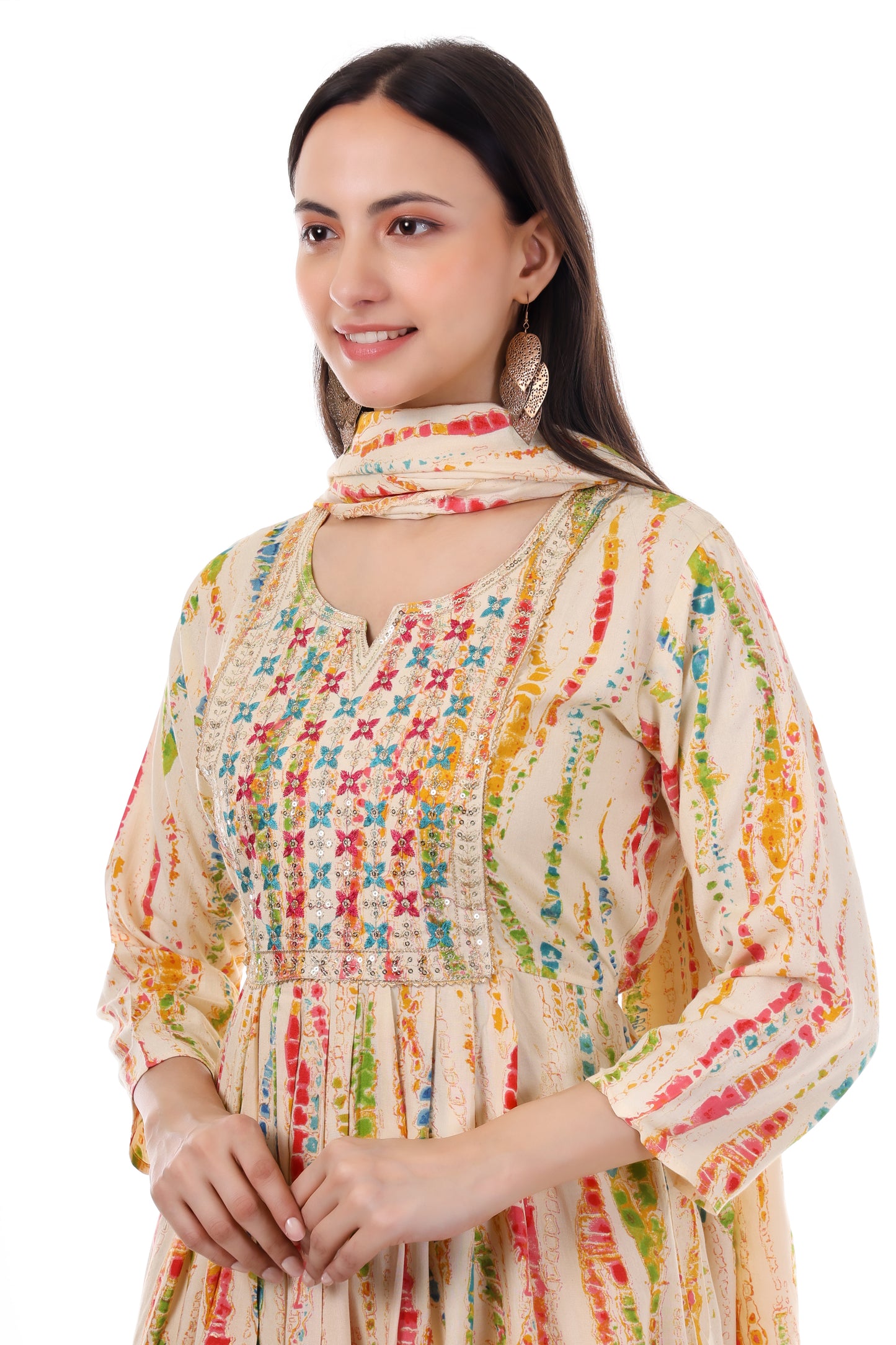 Yellowed embroidered sharara set. This set comes with a dupatta and kurta